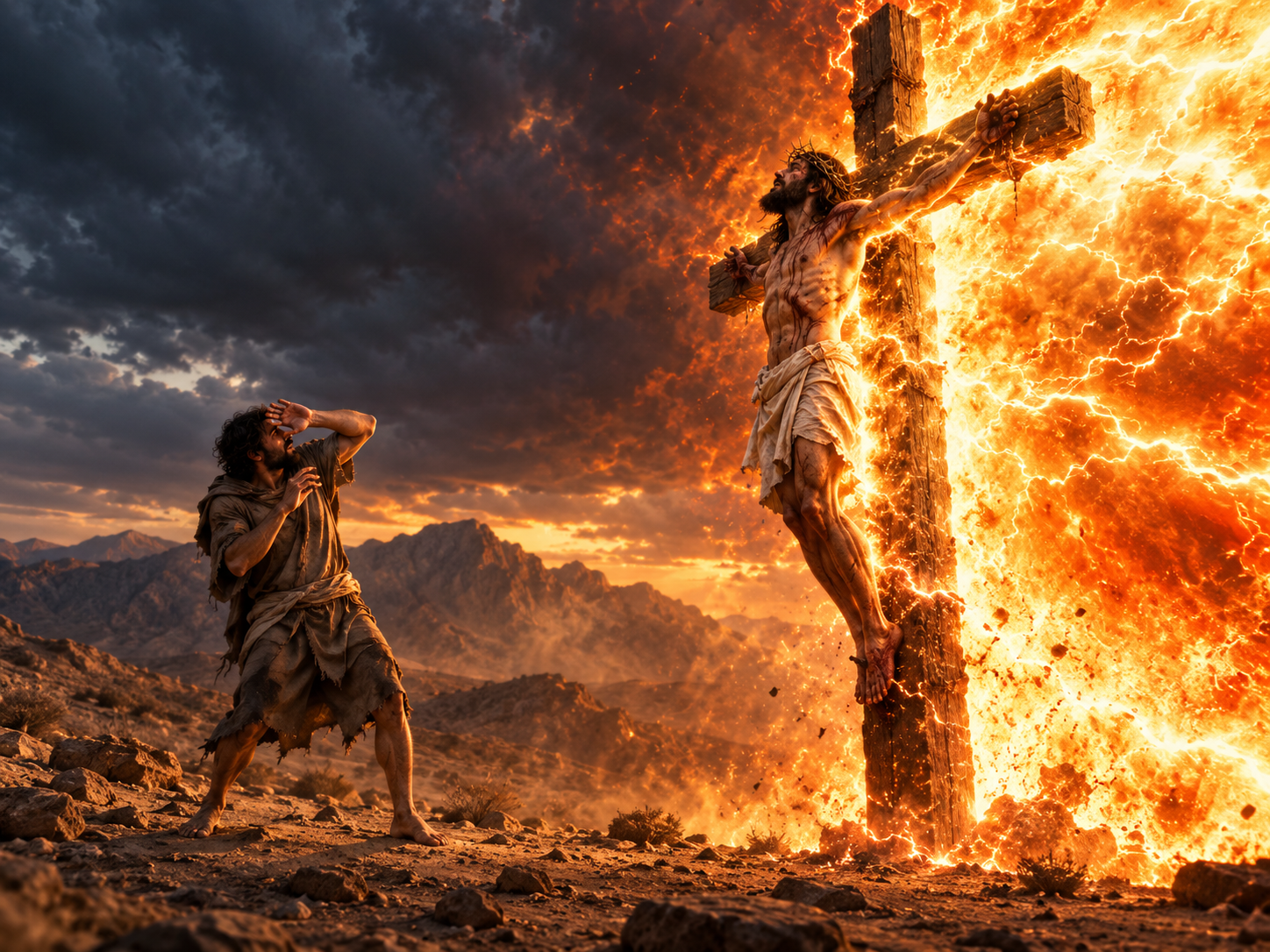 Jesus on the cross taking judgment for sinners